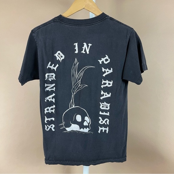 Opake Stranded In Paradise Size Small Skull Plant Graphic Tee Shirt - Picture 1 of 5